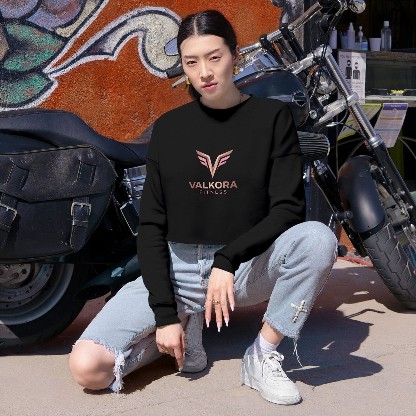 Valkora Cropped Sweatshirt | Women's Streetwear Crop Top