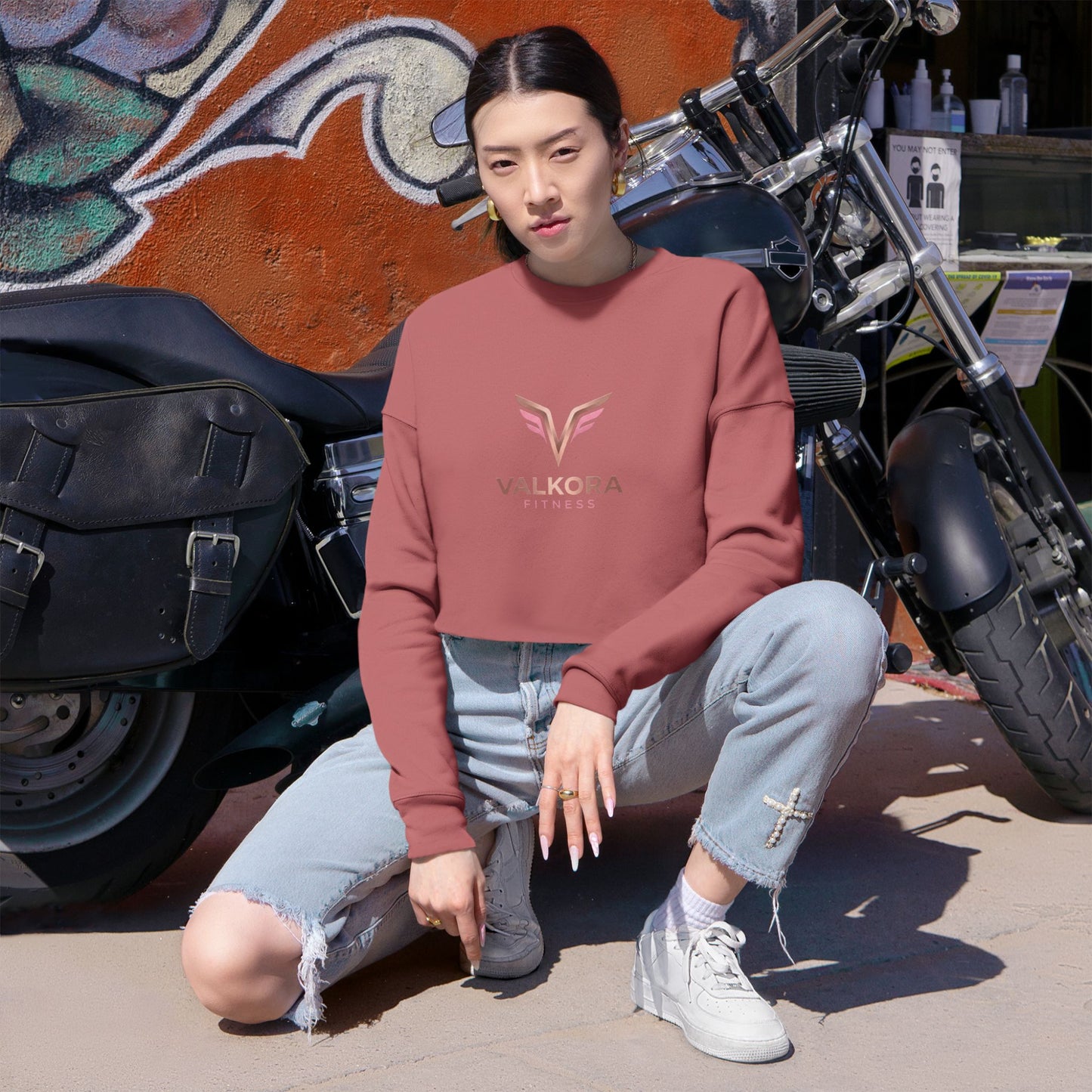 Valkora Cropped Sweatshirt | Women's Streetwear Crop Top