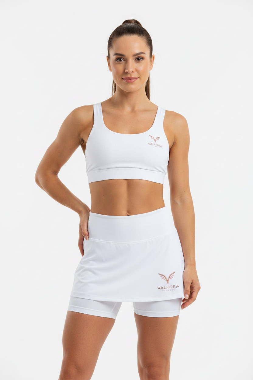 Valkora Fitness Skort – High-Waist Active Skirt with Built-In Shorts